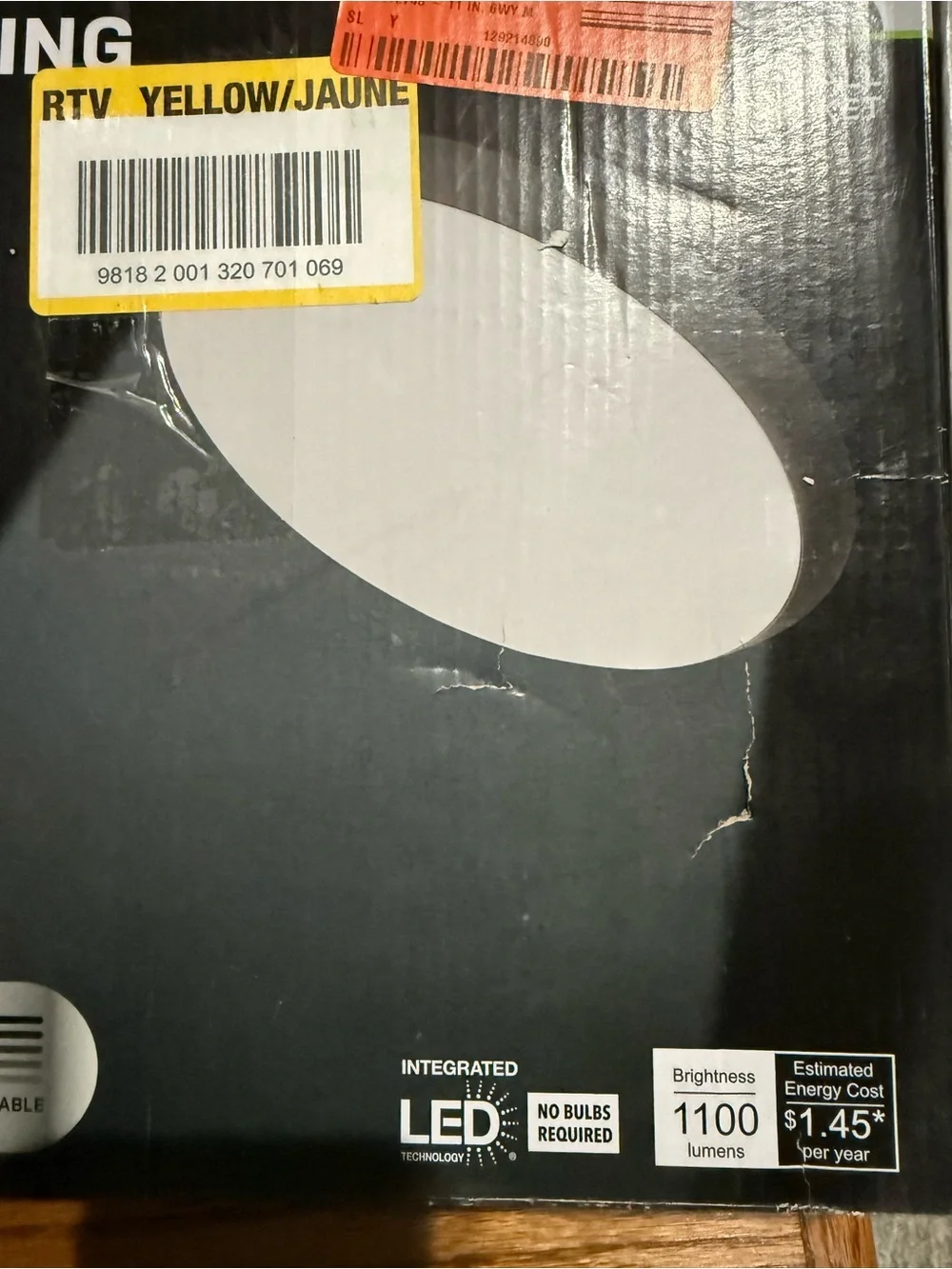 Sleek Black LED Flush Mount Ceiling Light by